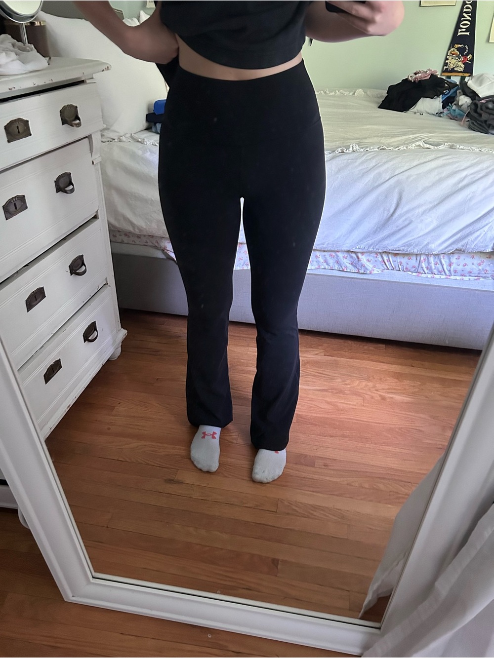 Aritzia Black High-Rise Flare Leggings